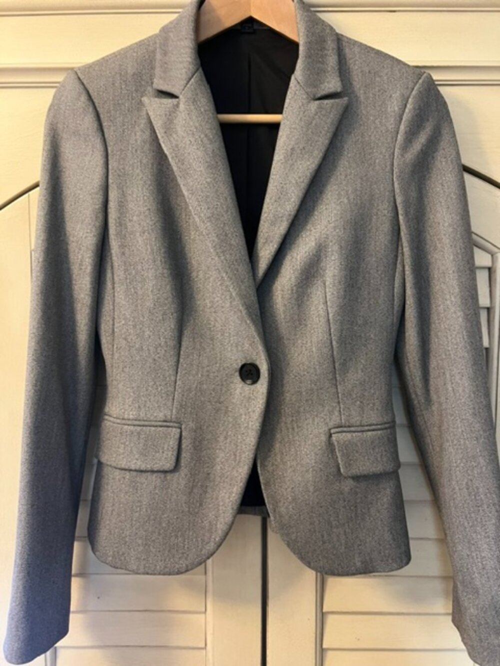 Express Gray Mix One Button Notch Collar Blazer Suit Jacket Women’s Size 0